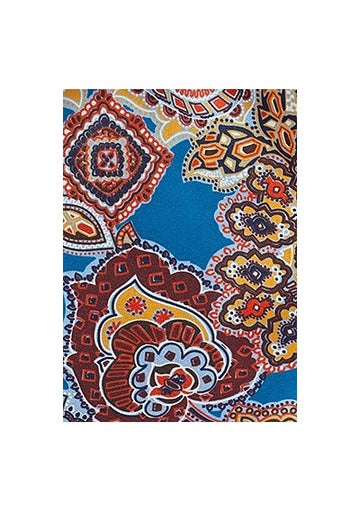 Eșarfă ascot cu motiv paisley în albastru oțel